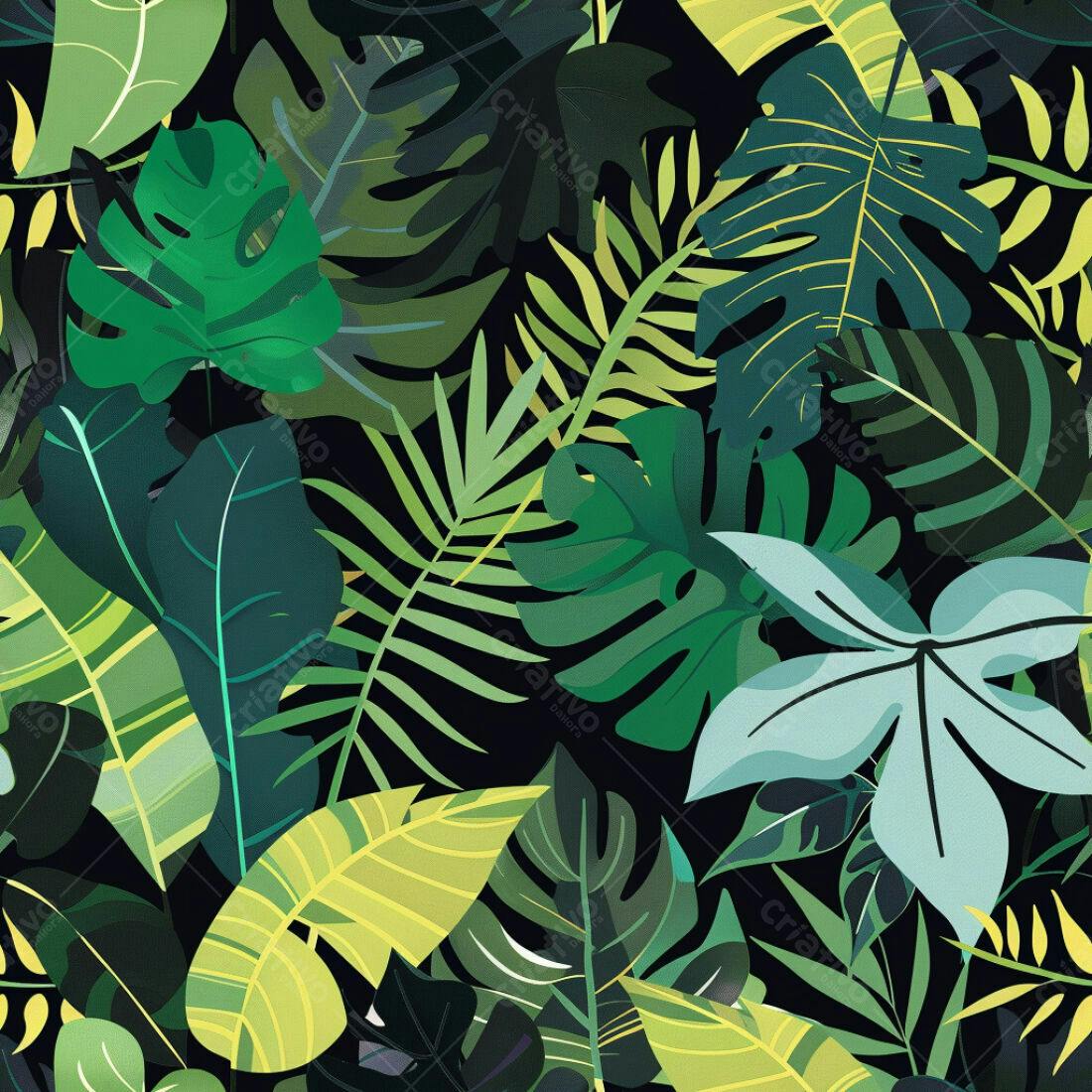 Textura Folhas Tropicais para Fundo