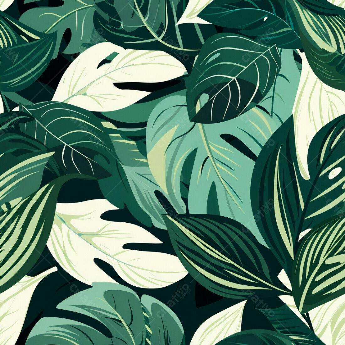 Textura Folhagem Tropical para Fundo