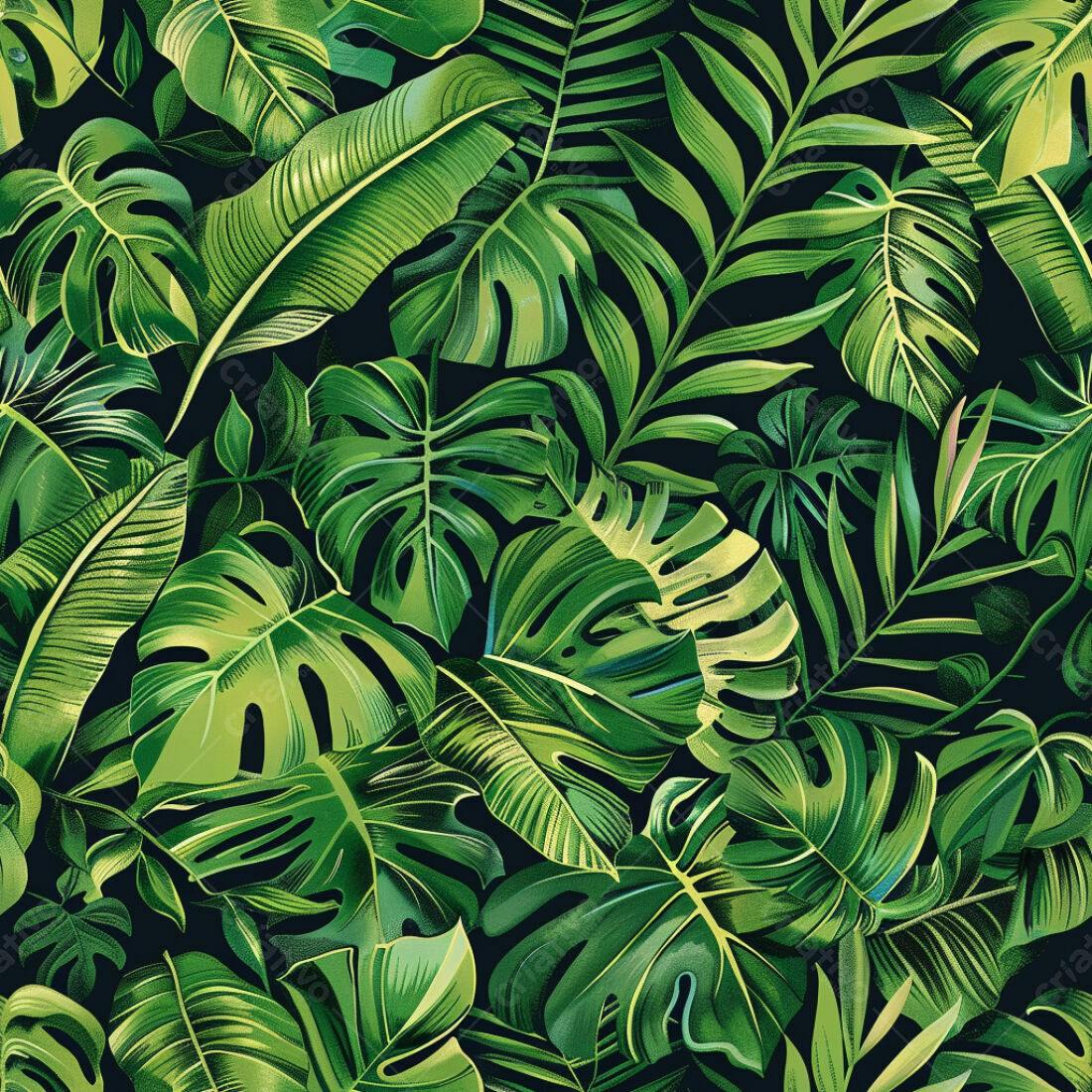 Textura Folhagem Tropical para Fundo