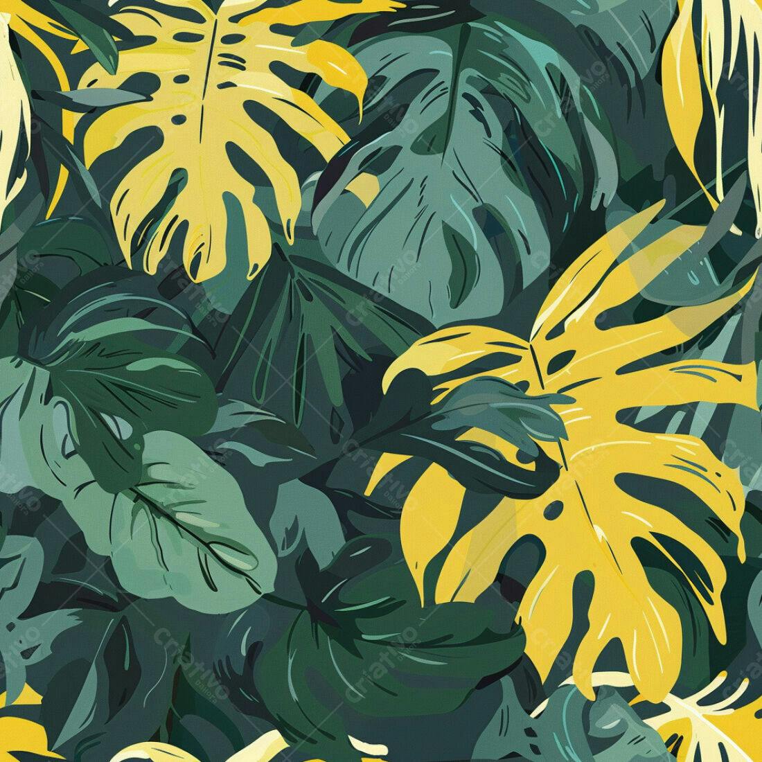 Textura Folhagem Tropical para Fundo