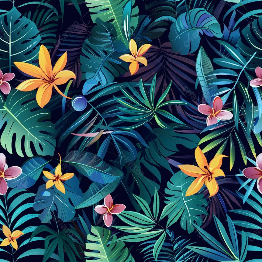 Textura Folhagem Tropical para Fundo