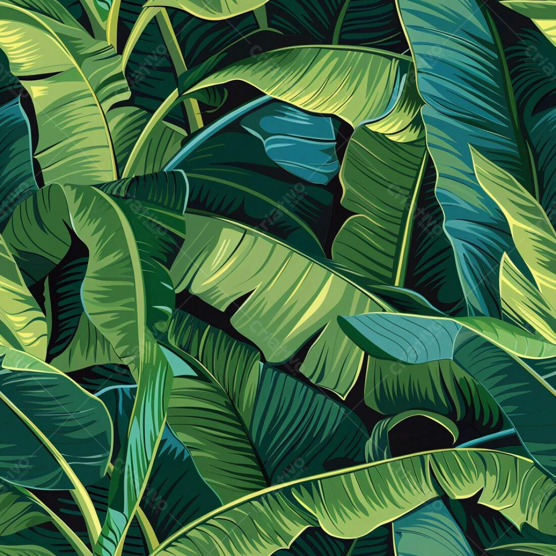 Textura Folhas Banana Tropical para Fundo