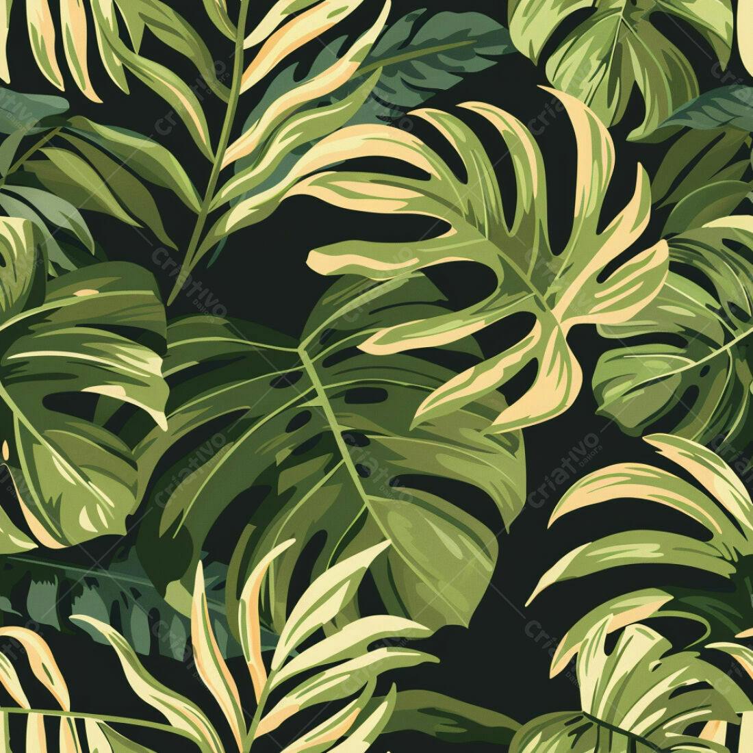 Textura Folhagem Tropical para Fundo