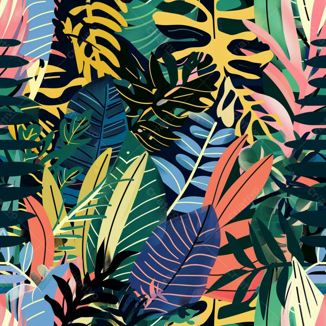 Textura Folhagem Tropical para Fundo