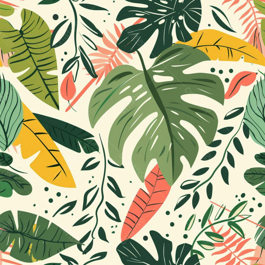 Textura Folhas Tropicais para Fundo