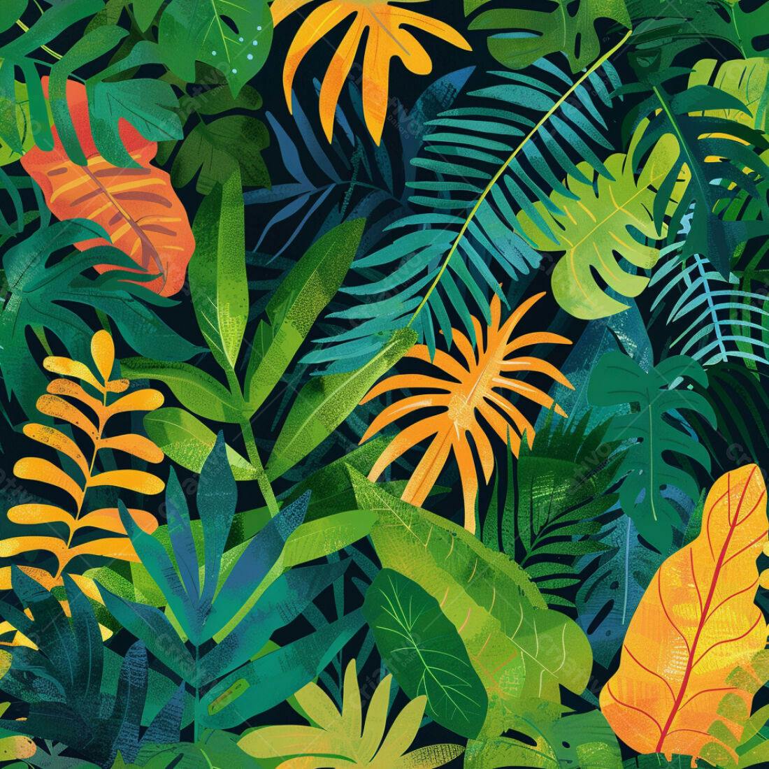Textura Folhas Tropicais para Fundo