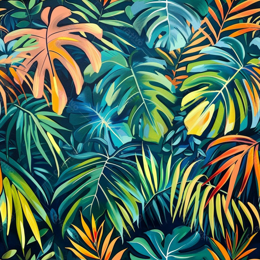Textura Folhagem Tropical para Fundo