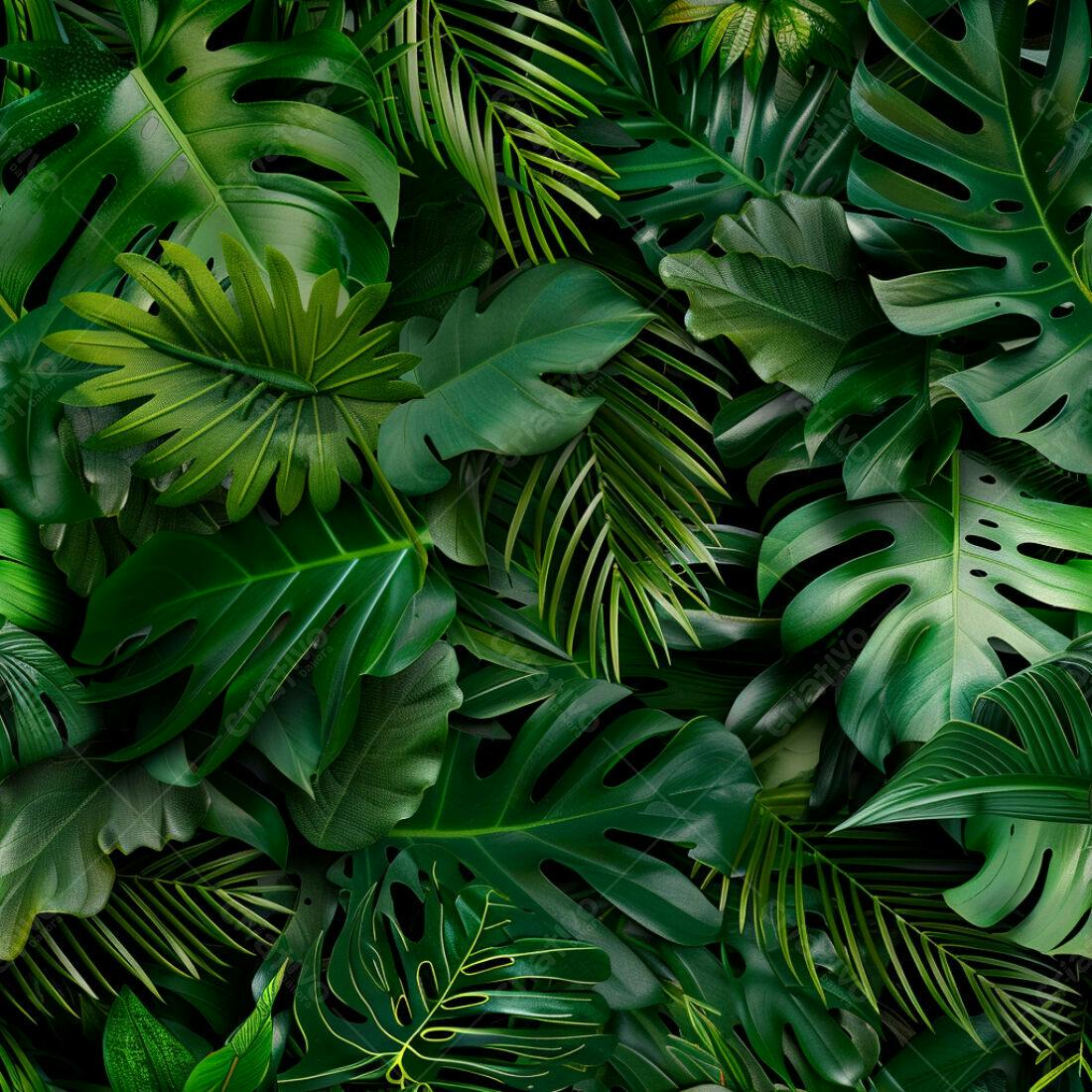 Textura Folhas Tropicais para Fundo