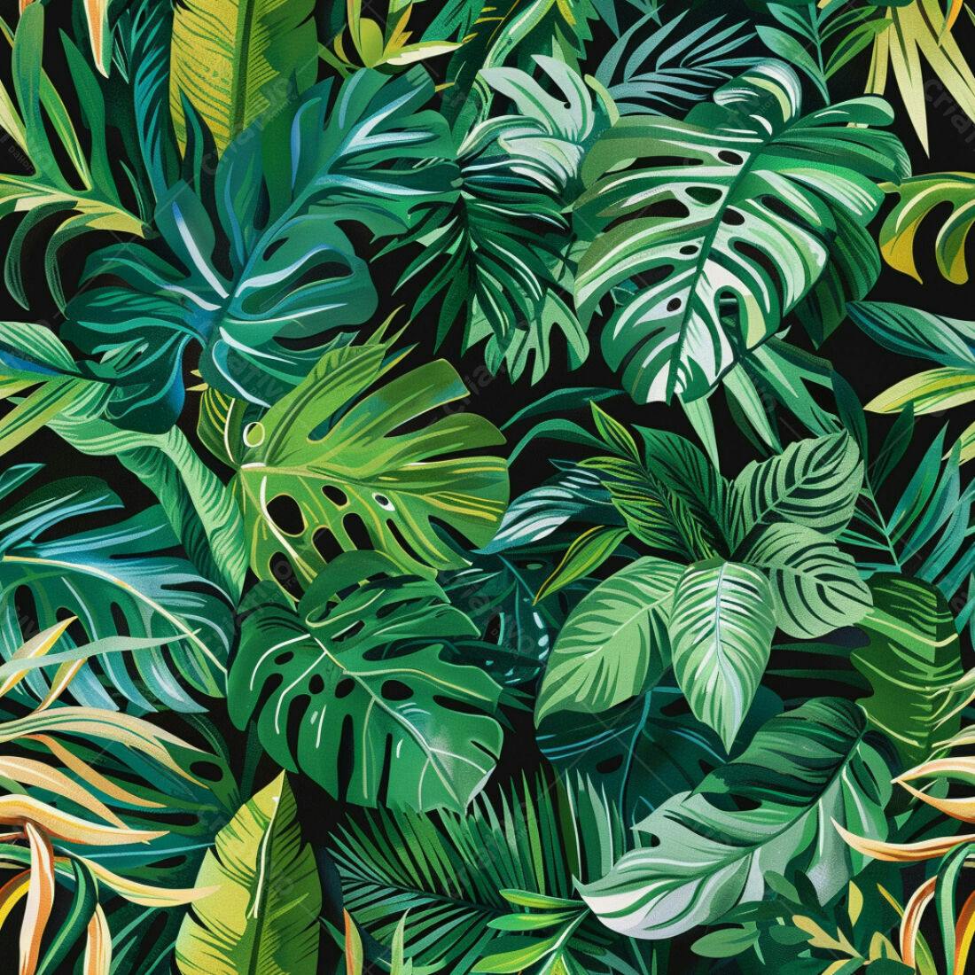 Textura Folhas Tropicais para Fundo