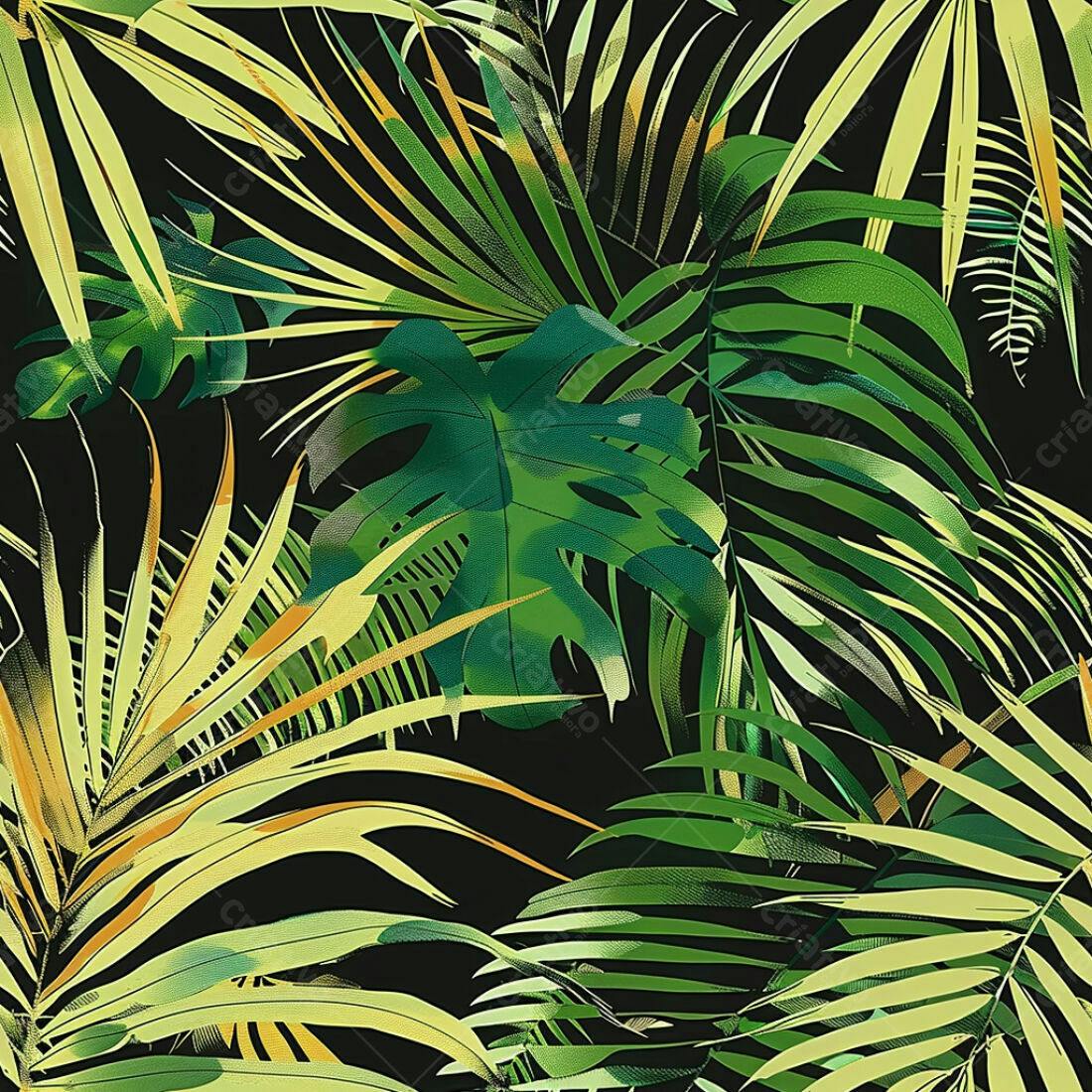 Textura Folhagem Tropical para Fundo