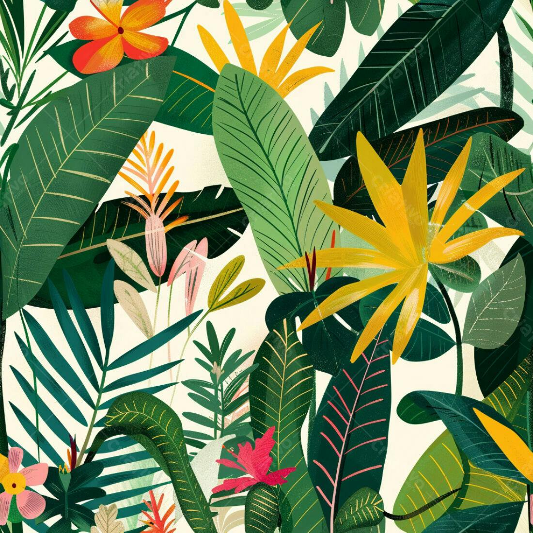 Textura Folhagem Tropical para Fundo