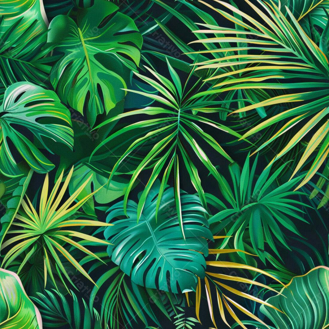 Textura Folhas Tropicais para Fundo