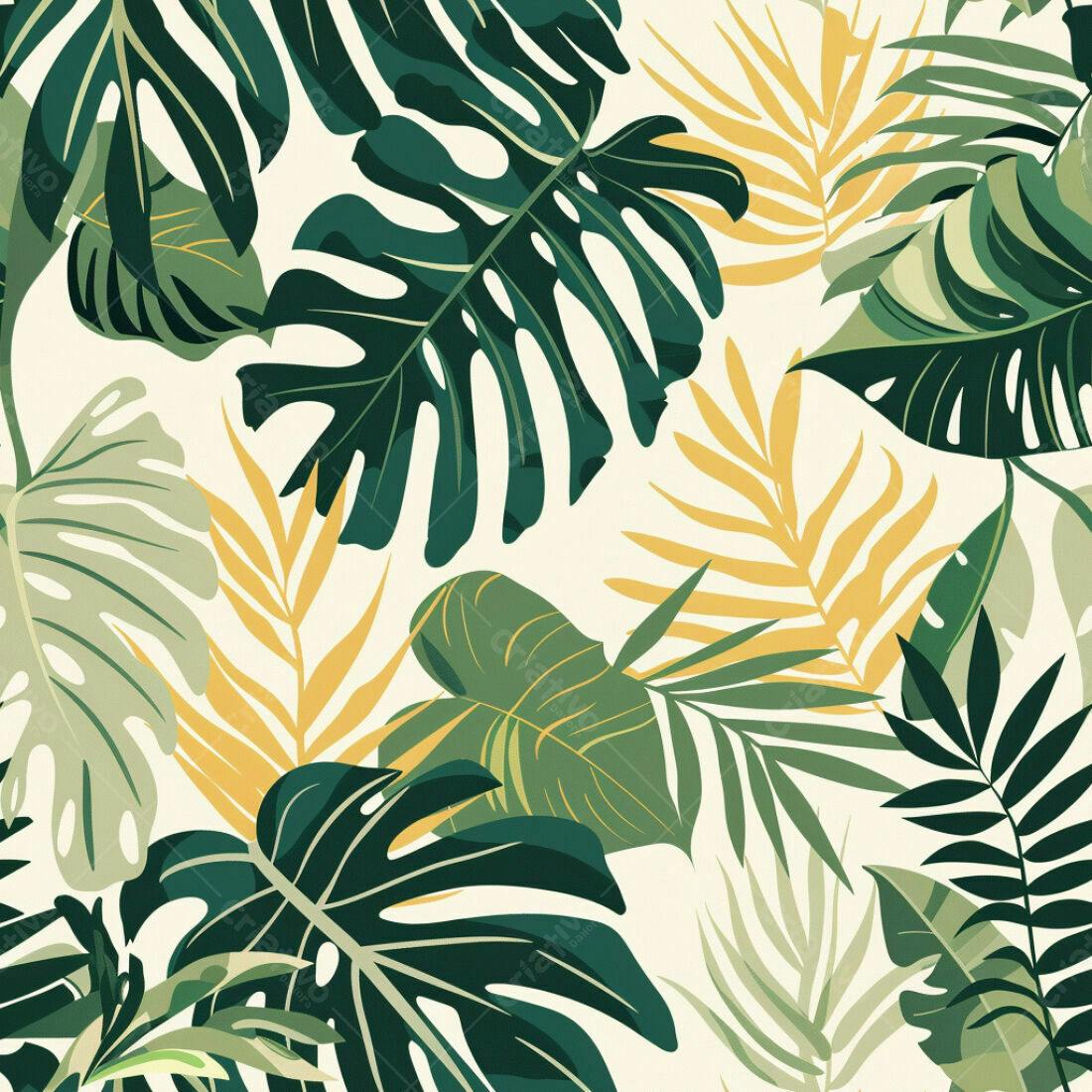 Textura Folhas Tropicais para Fundo