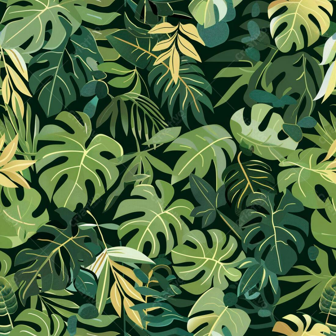 Textura Folhagem Tropical para Fundo
