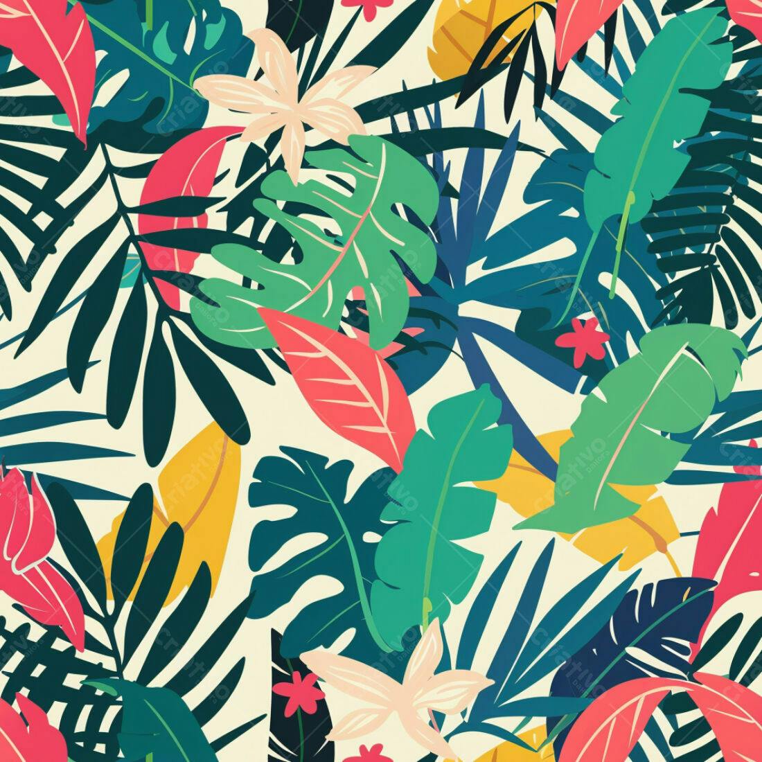 Textura Folhas Tropicais para Fundo