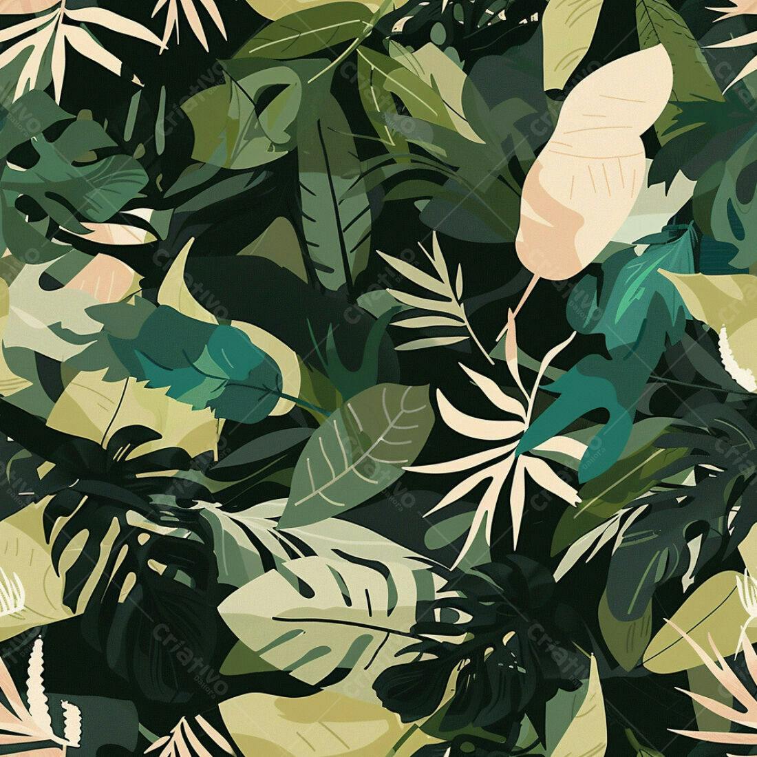 Textura Folhagem Tropical para Fundo