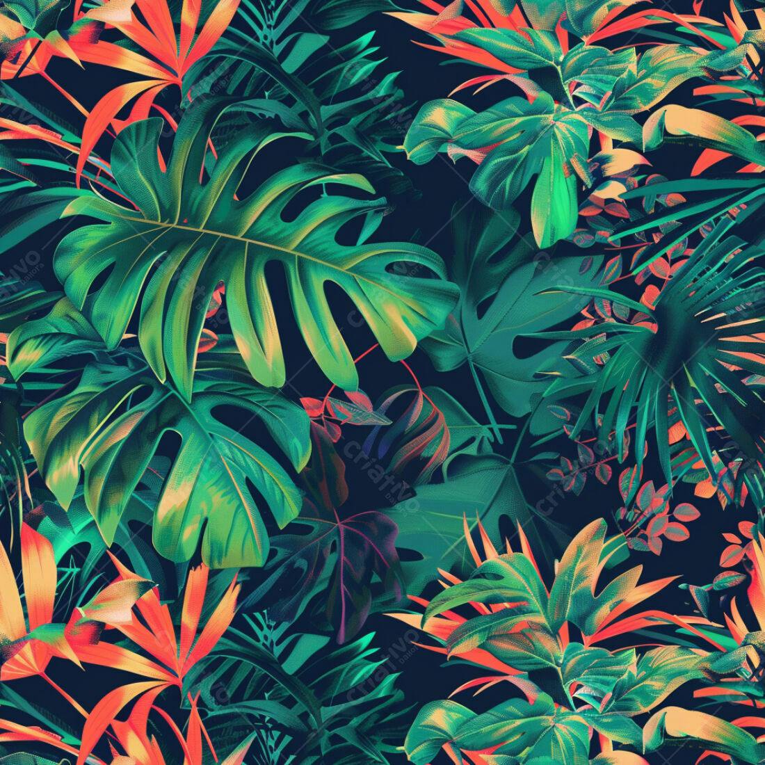 Textura Folhas Tropicais para Fundo