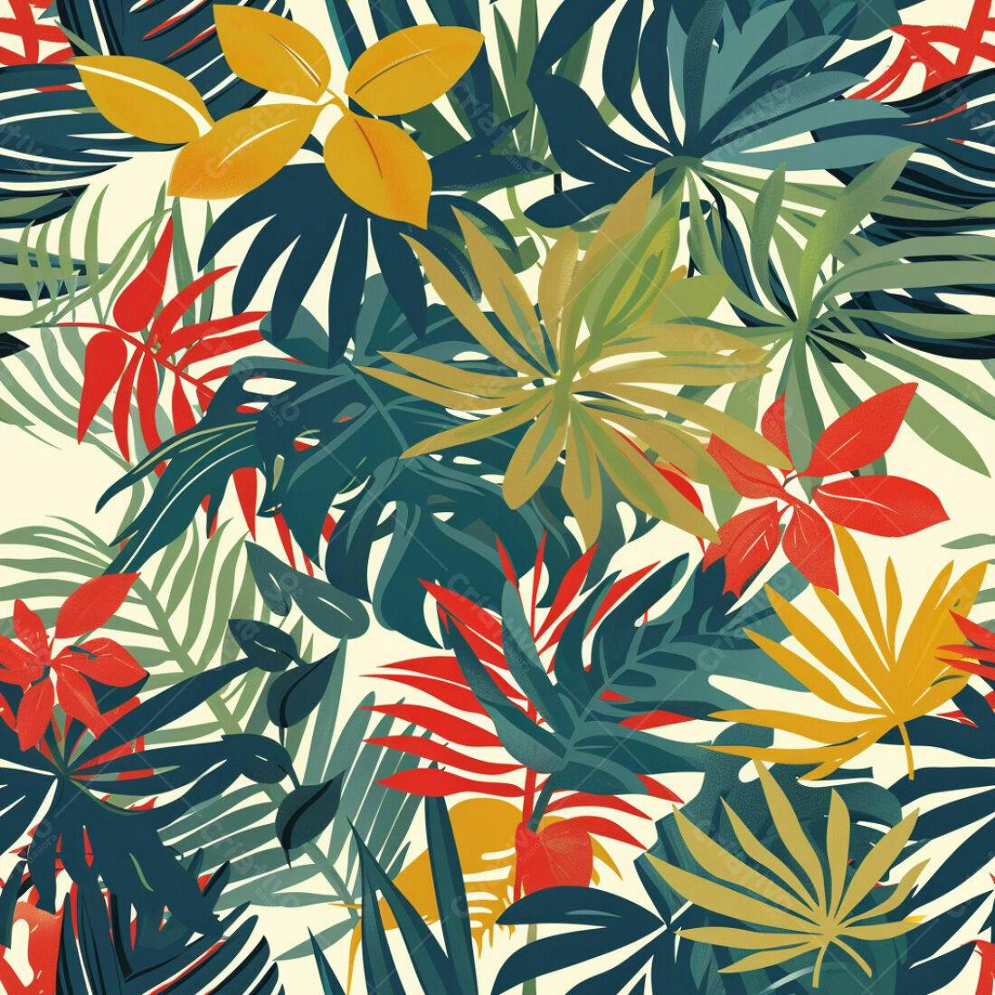 Textura Folhagem Tropical para Fundo