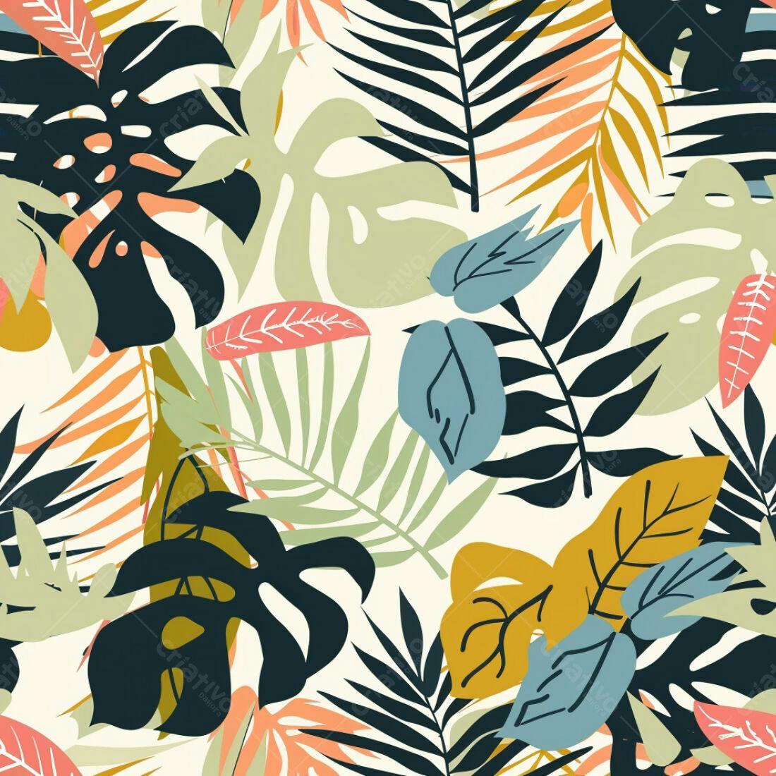 Textura Folhagem Tropical para Fundo