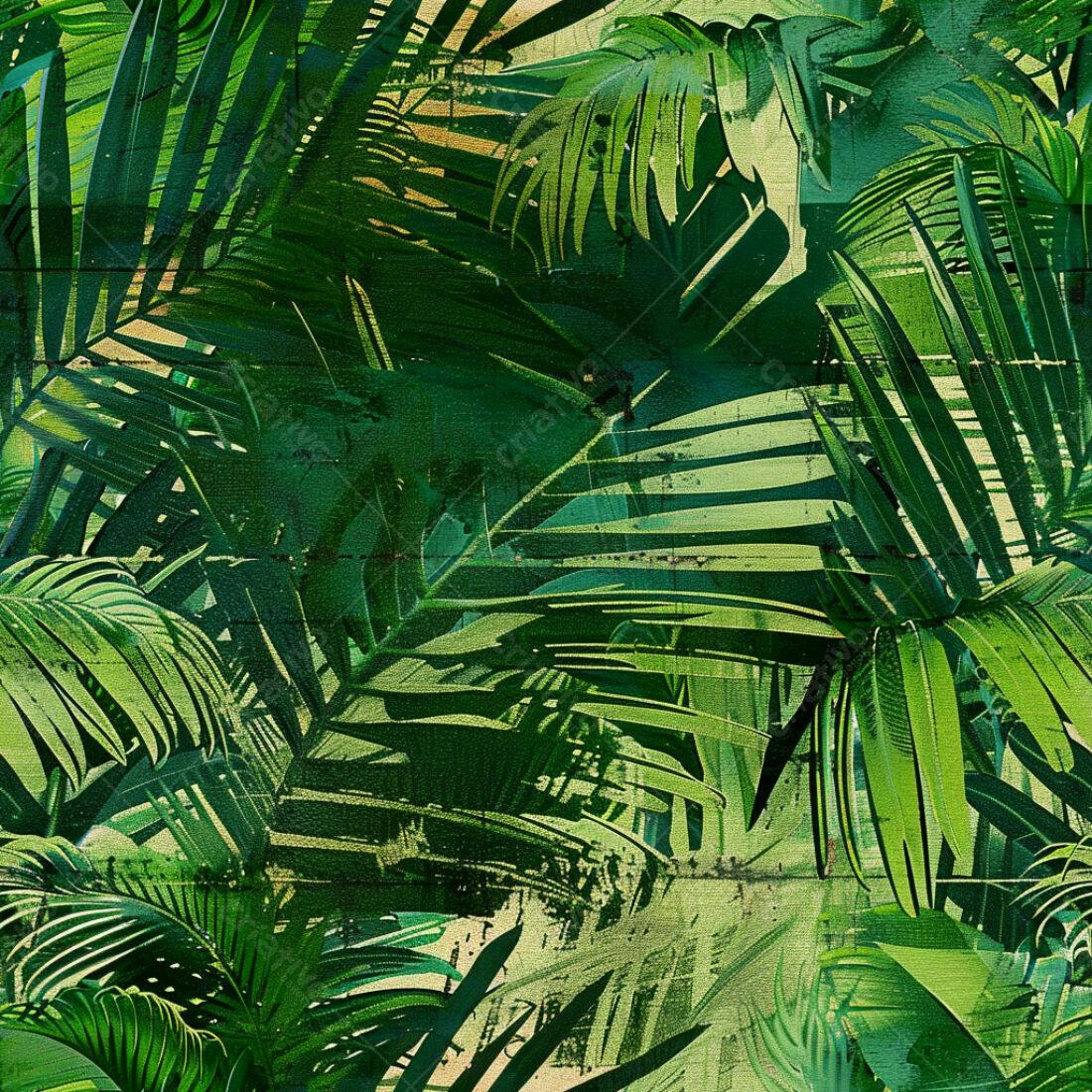 Textura Folhas Tropicais para Papel de Parede
