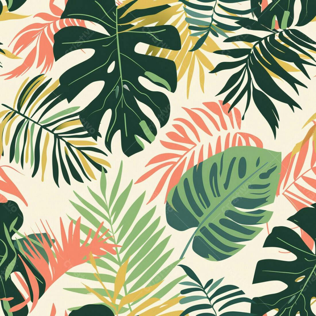 Textura Folhas Tropicais para Fundo