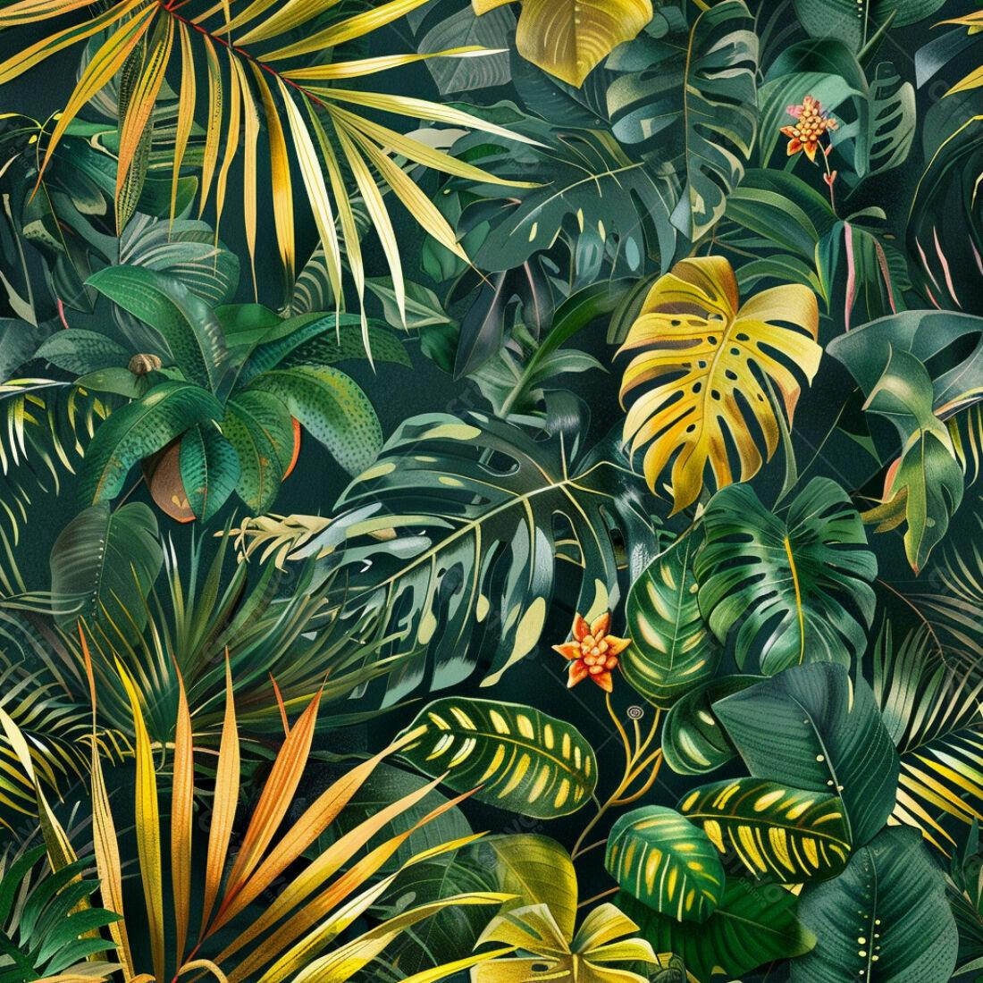 Textura Folhagem Tropical para Fundo