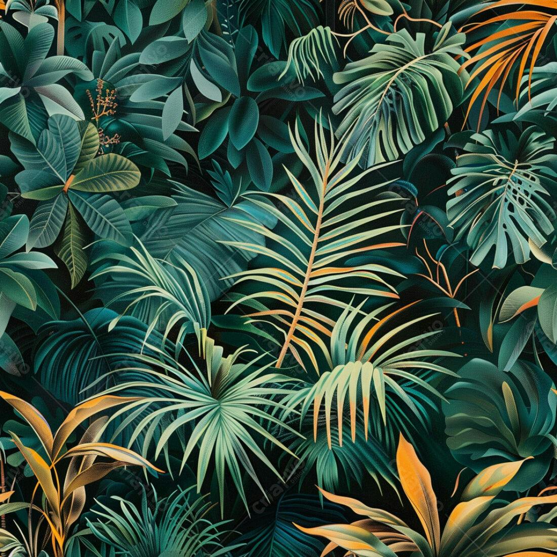 Textura Folhagem Tropical para Fundo