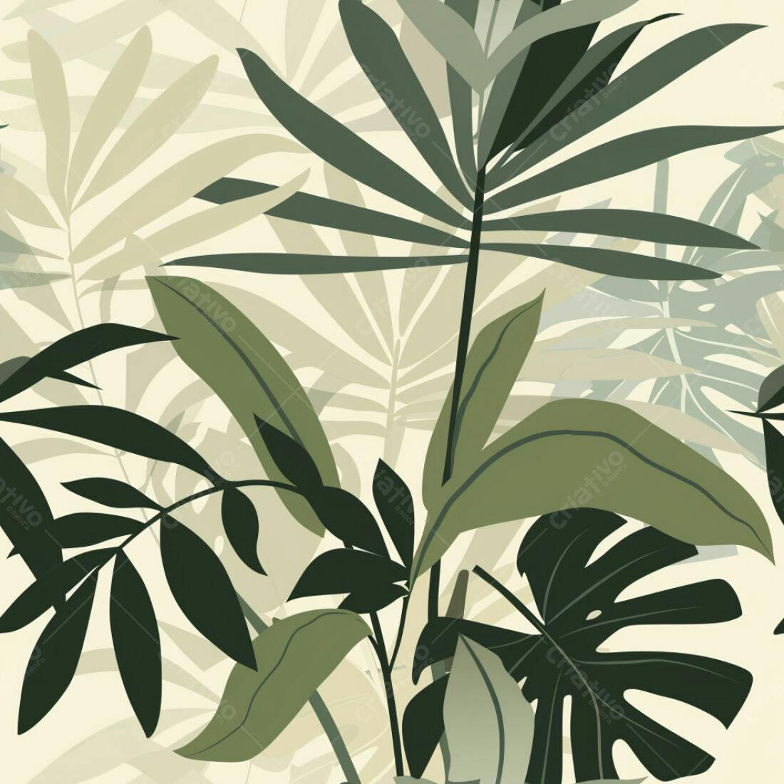 Textura Folhagem Tropical Verde para Fundo
