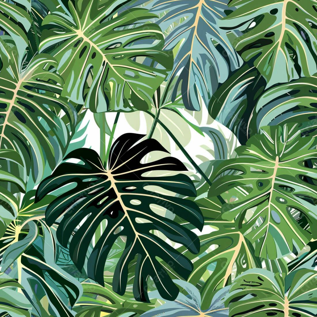 Textura Folhas Tropicais para Fundo