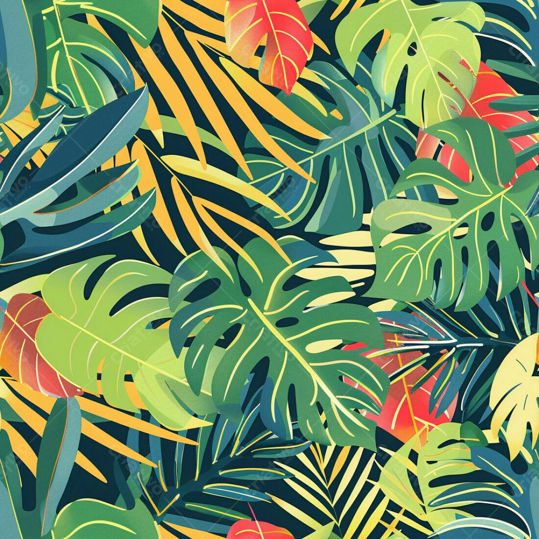 Textura Folhas Tropicais para Fundo