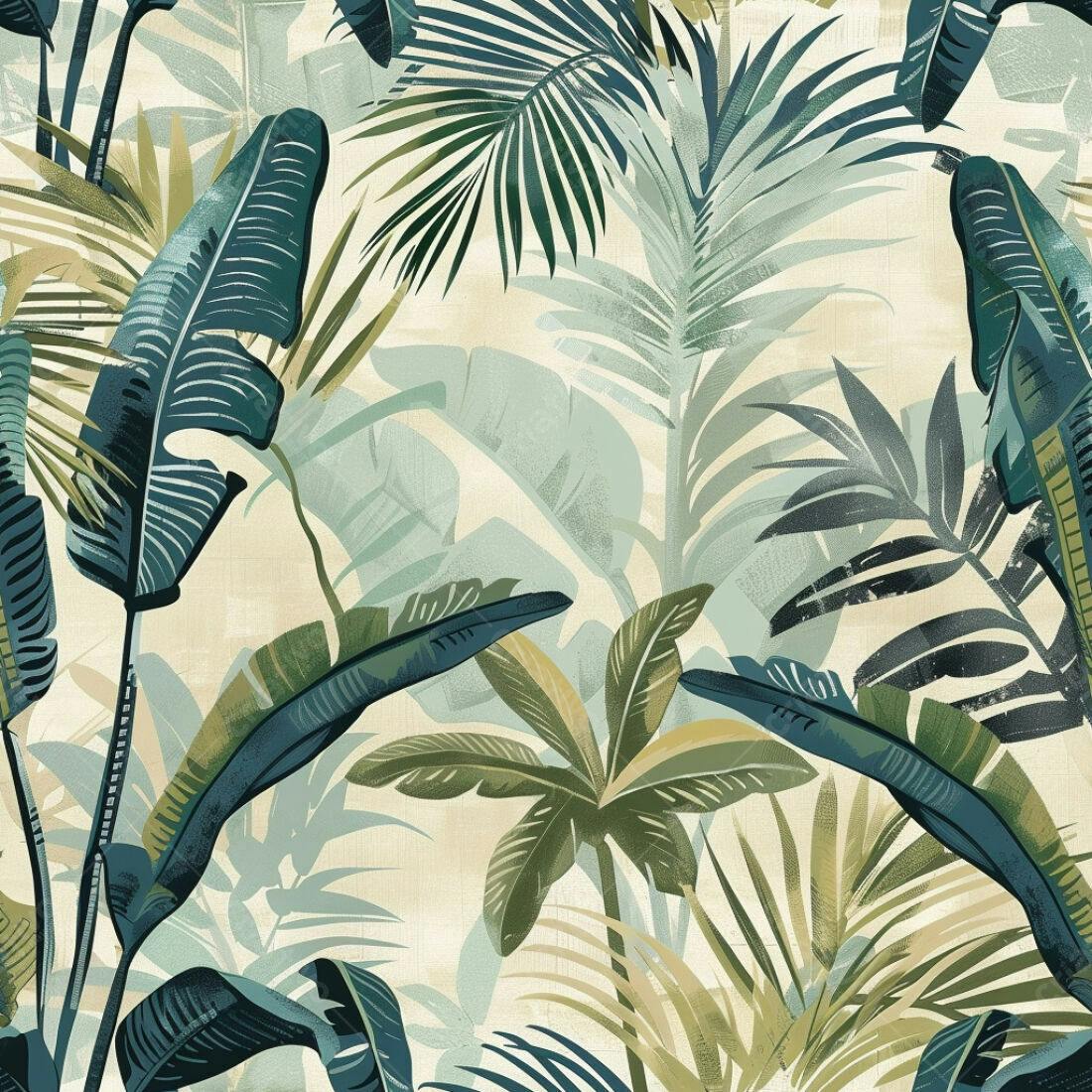 Textura Folhagem Tropical para Papel de Parede