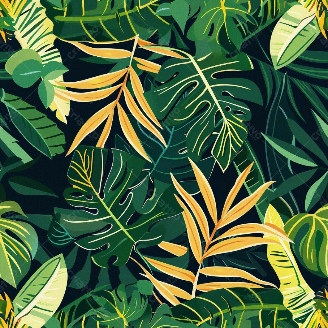 Textura Folhas Tropicais para Fundo
