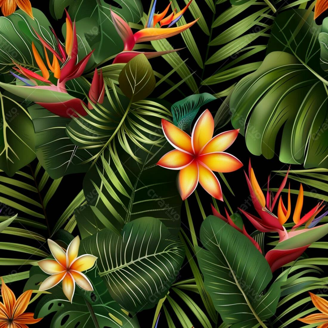 Textura Folhagem Tropical para Fundo