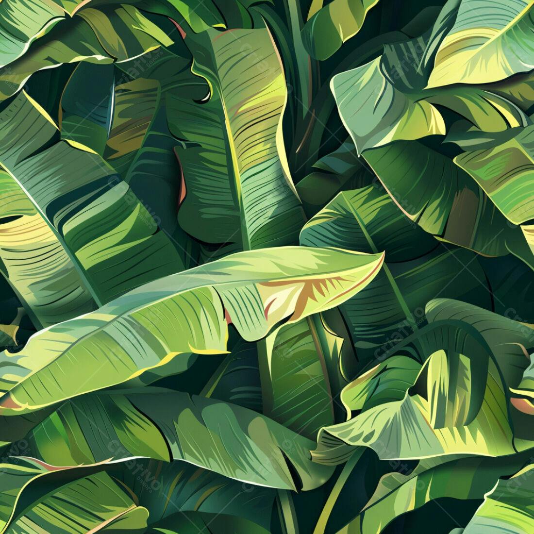 Textura Folhas Banana Tropical para Fundo