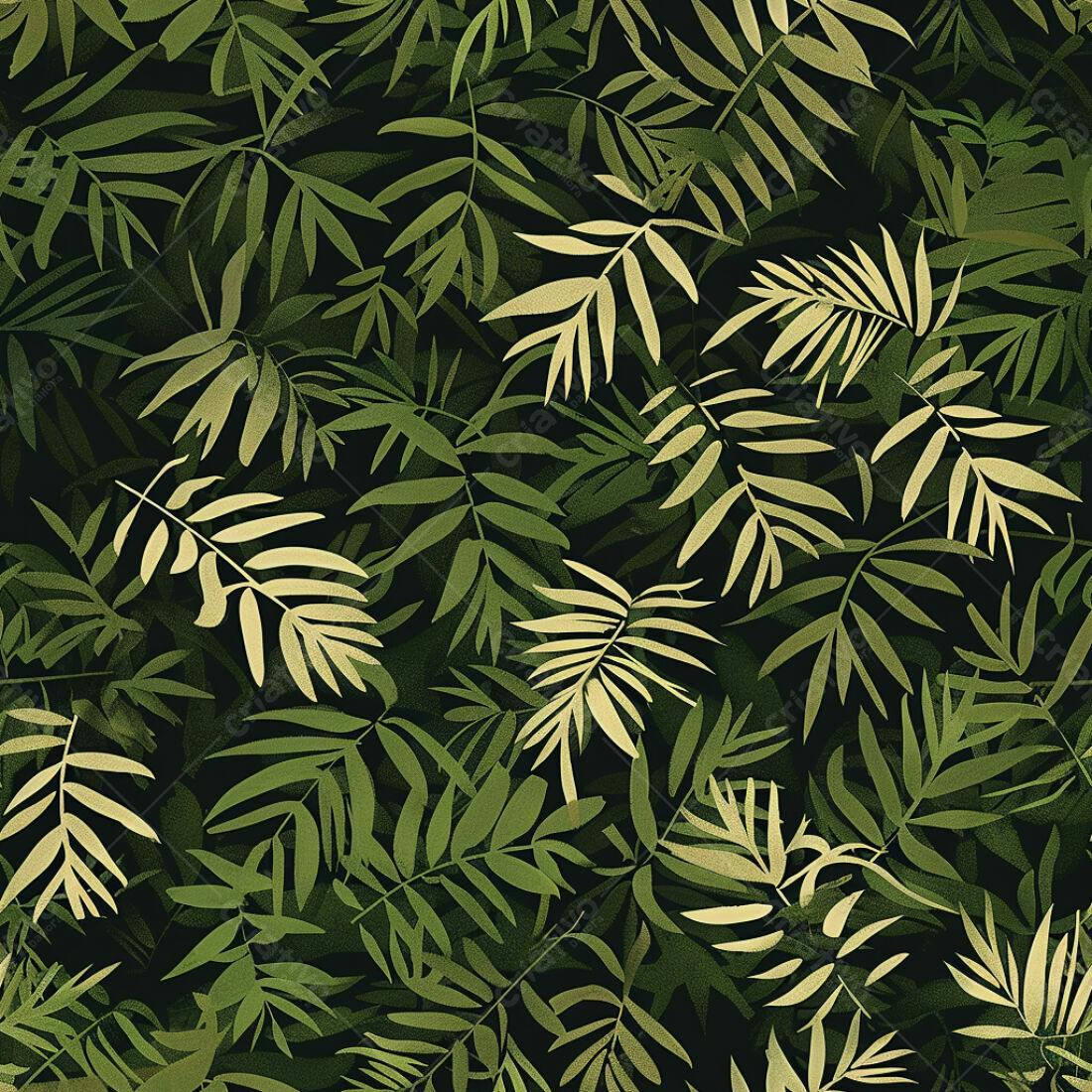 Textura Folhagem Tropical Verde para Fundo