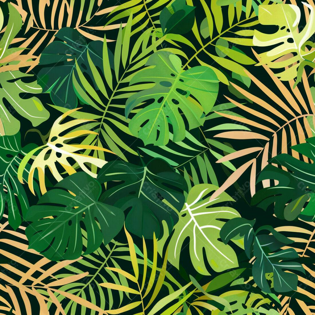 Textura Folhas Tropicais para Fundo