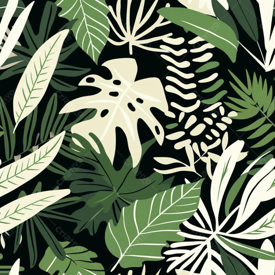 Textura Folhagem Tropical para Fundo