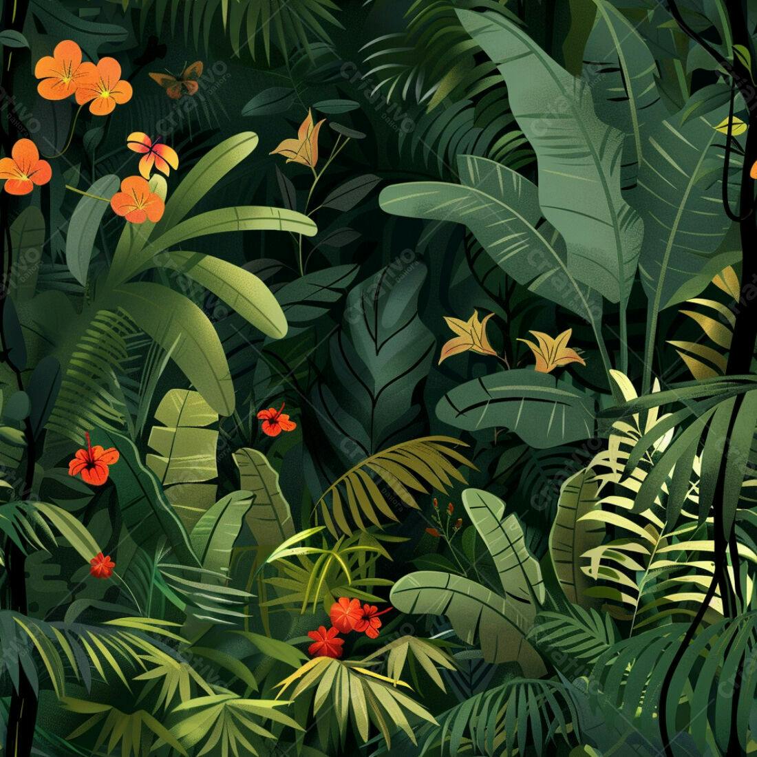 Textura Folhagem Tropical para Fundo