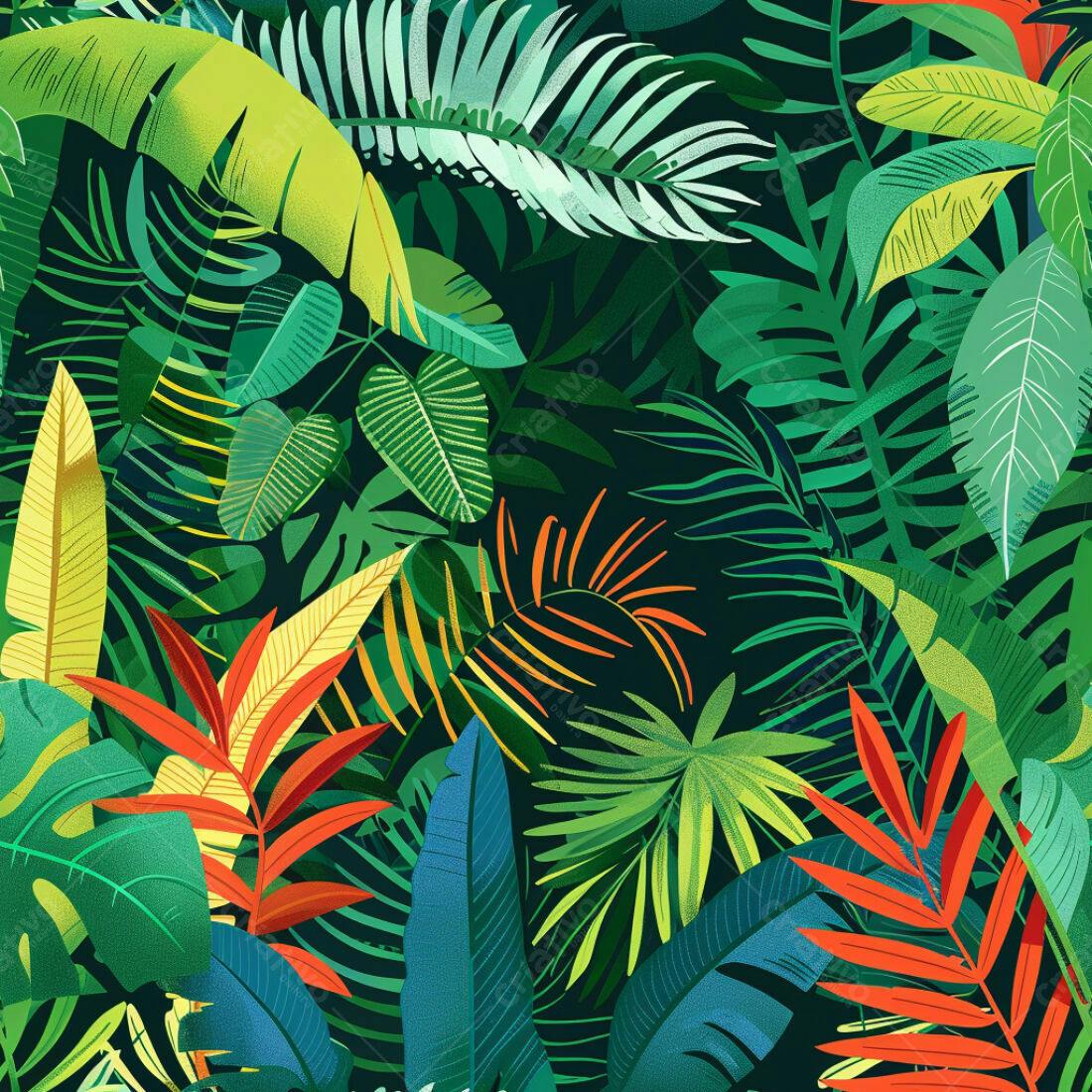 Textura Folhagem Tropical para Fundo