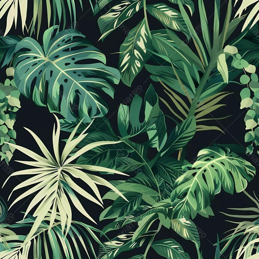 Textura Folhagem Tropical para Fundo