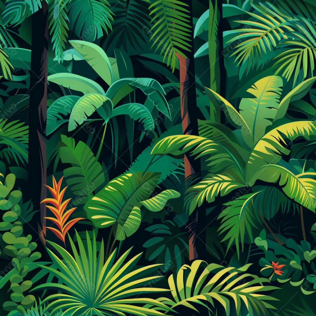 Textura Folhagem Tropical para Fundo