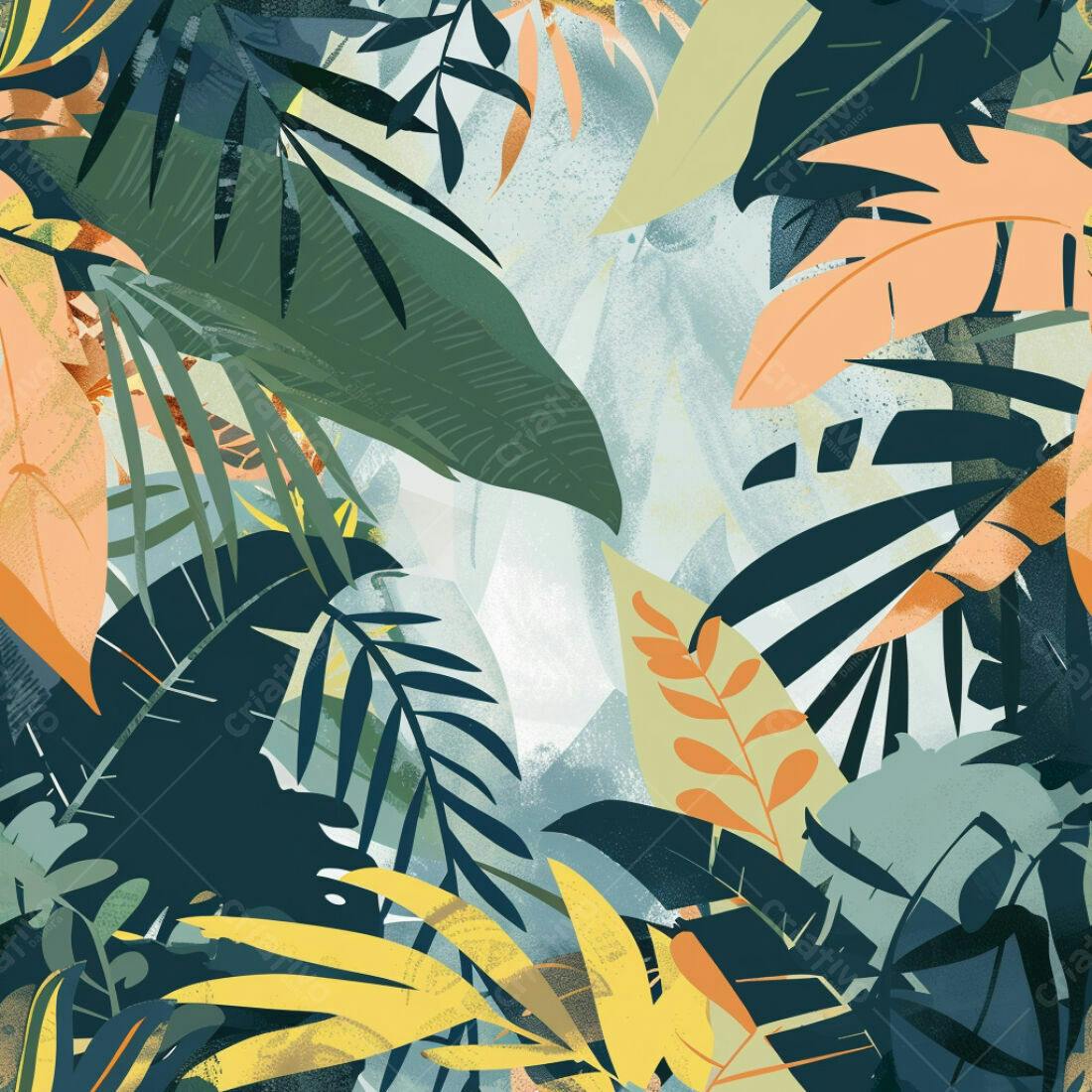 Textura Folhagem Tropical Abstrata para Fundo