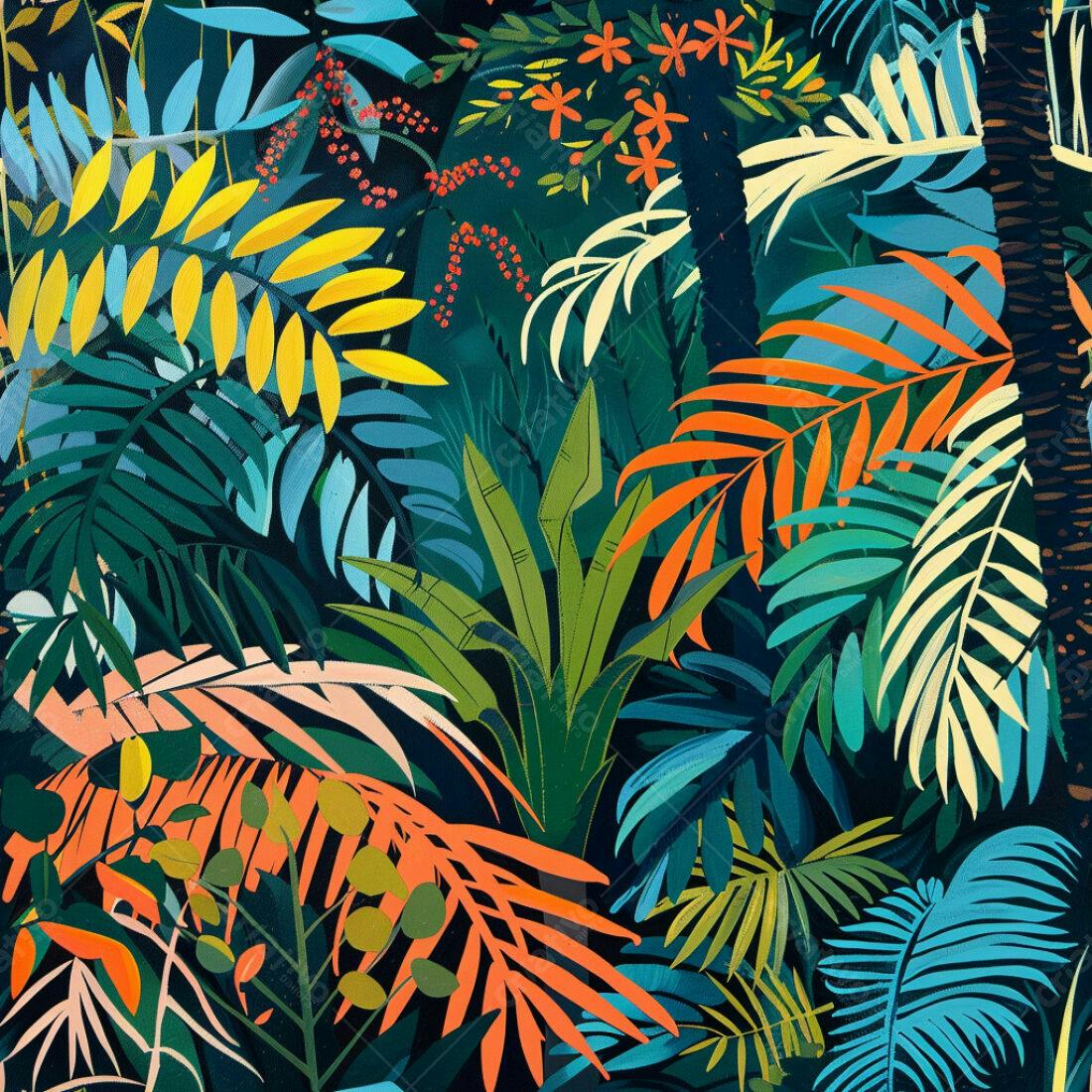 Textura Folhagem Tropical para Fundo