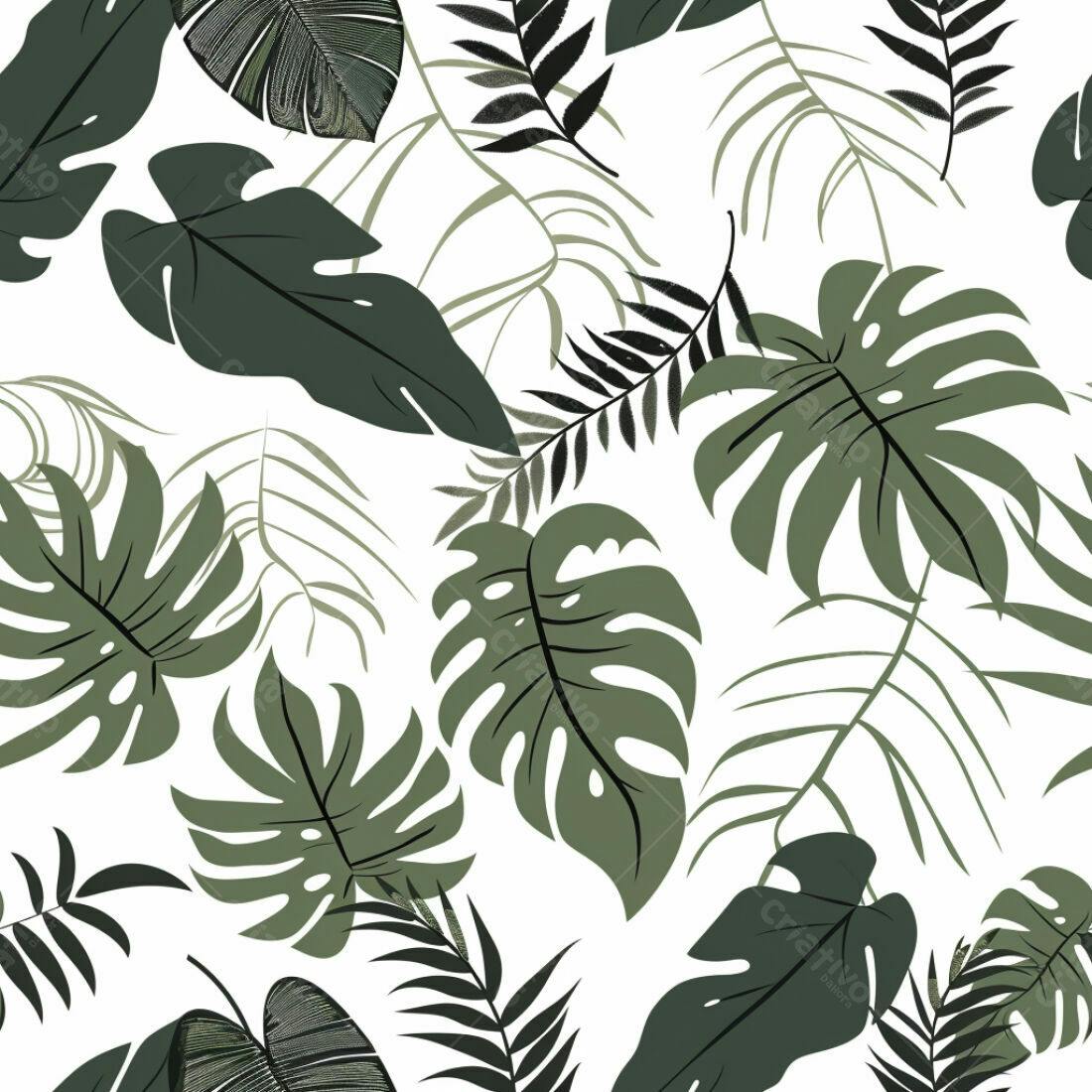 Textura Folhas Tropicais Verde para Fundo