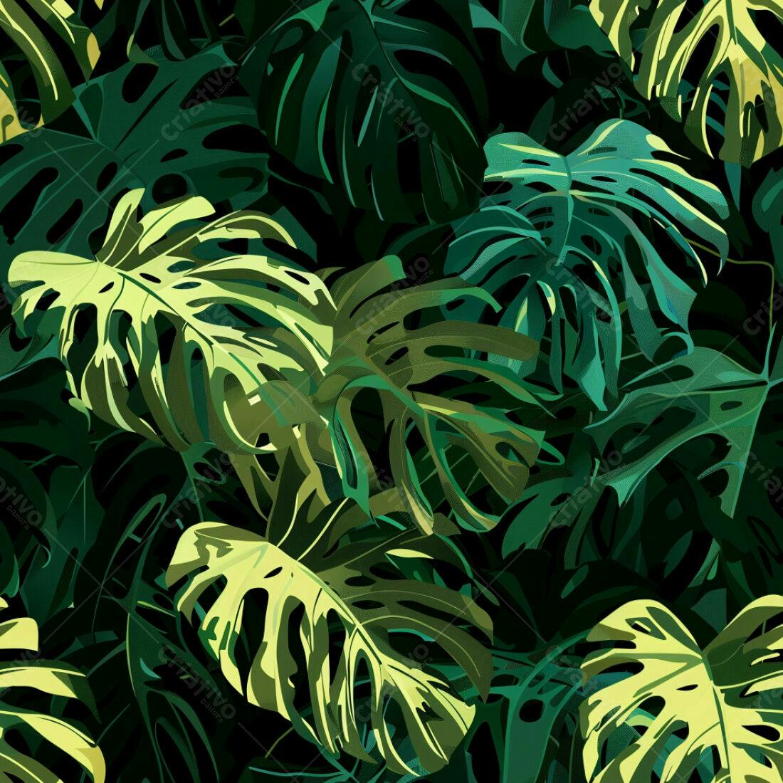 Textura Folhas Tropicais para Fundo