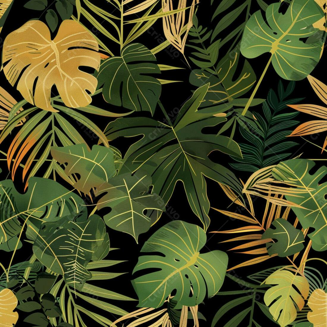 Textura Folhagem Tropical para Fundo