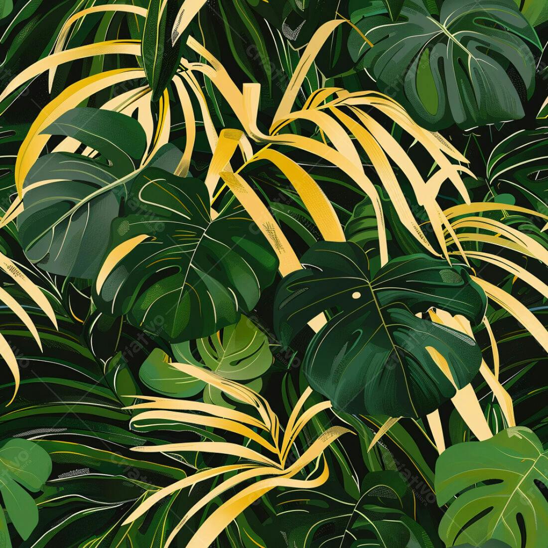 Textura Folhagem Tropical para Fundo