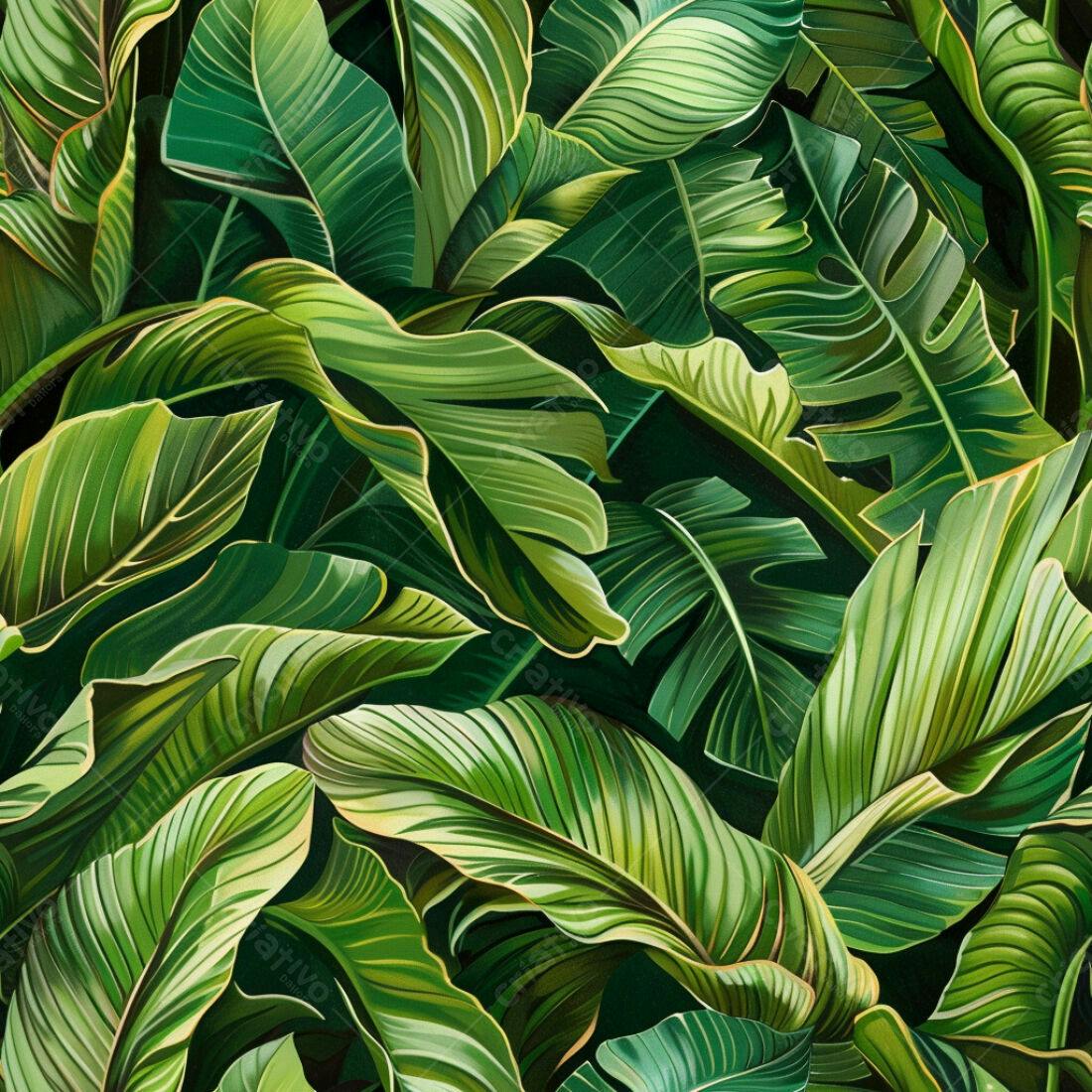 Textura Folhas Tropicais para Fundo
