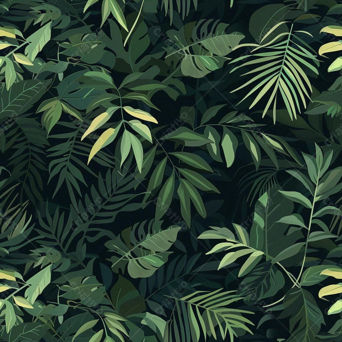 Textura Folhagem Tropical para Fundo