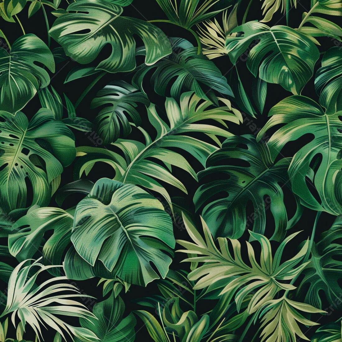 Textura Folhas Tropicais para Fundo